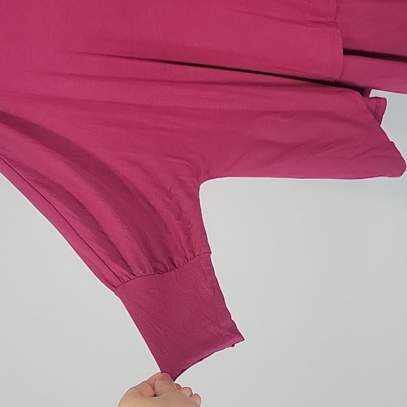 SOFT SURROUNDINGS Raspberry Pink V Neck Two Layer Tunic Top - Picture 3 of 6